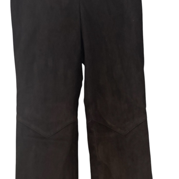 St John black Leather suede pants. Classic elegant quiet luxury classy feminine - Picture 8 of 15